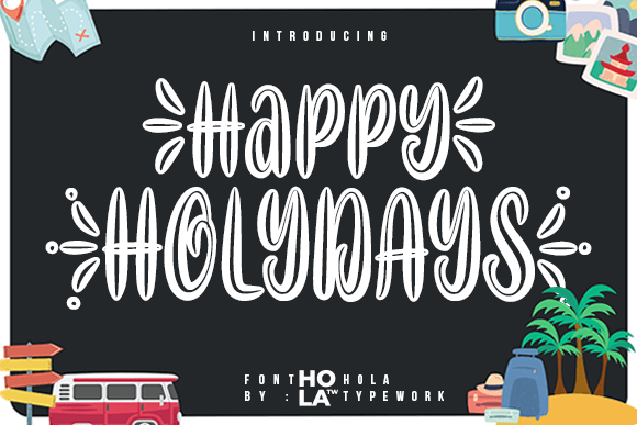 Happy Holydays: A Friendly Outline Display Font for Warm Branding