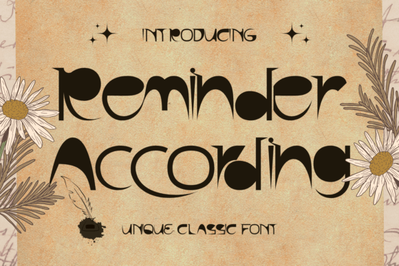 Reminder According Display Font for Handmade Creators